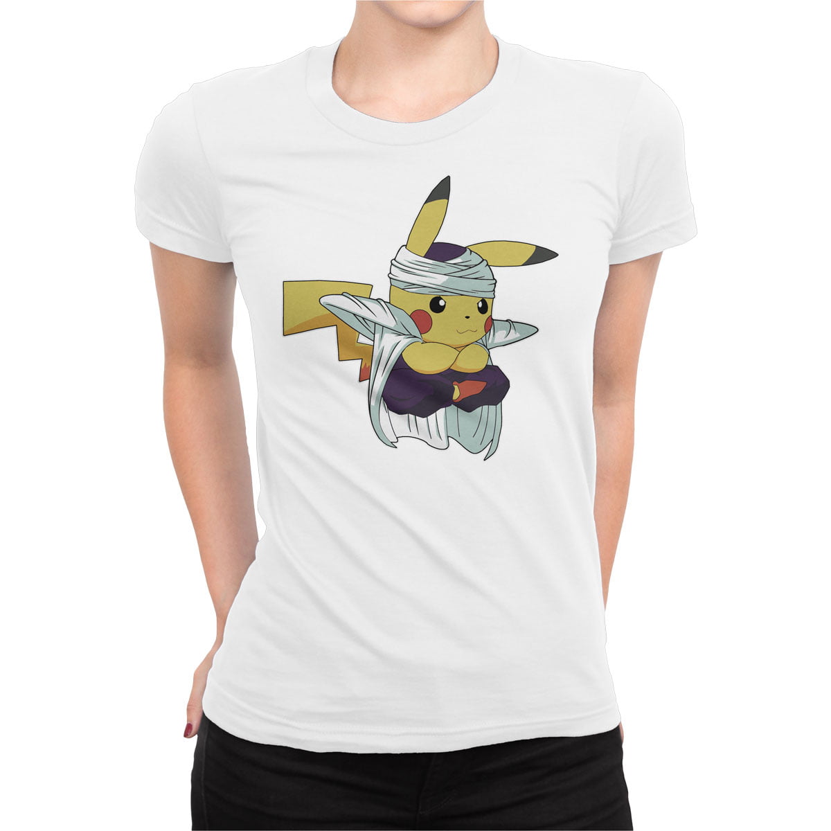 Dragonball 4 shirt b kadin - dragon ball piccolo ile pikachu kadın t-shirt - figurex