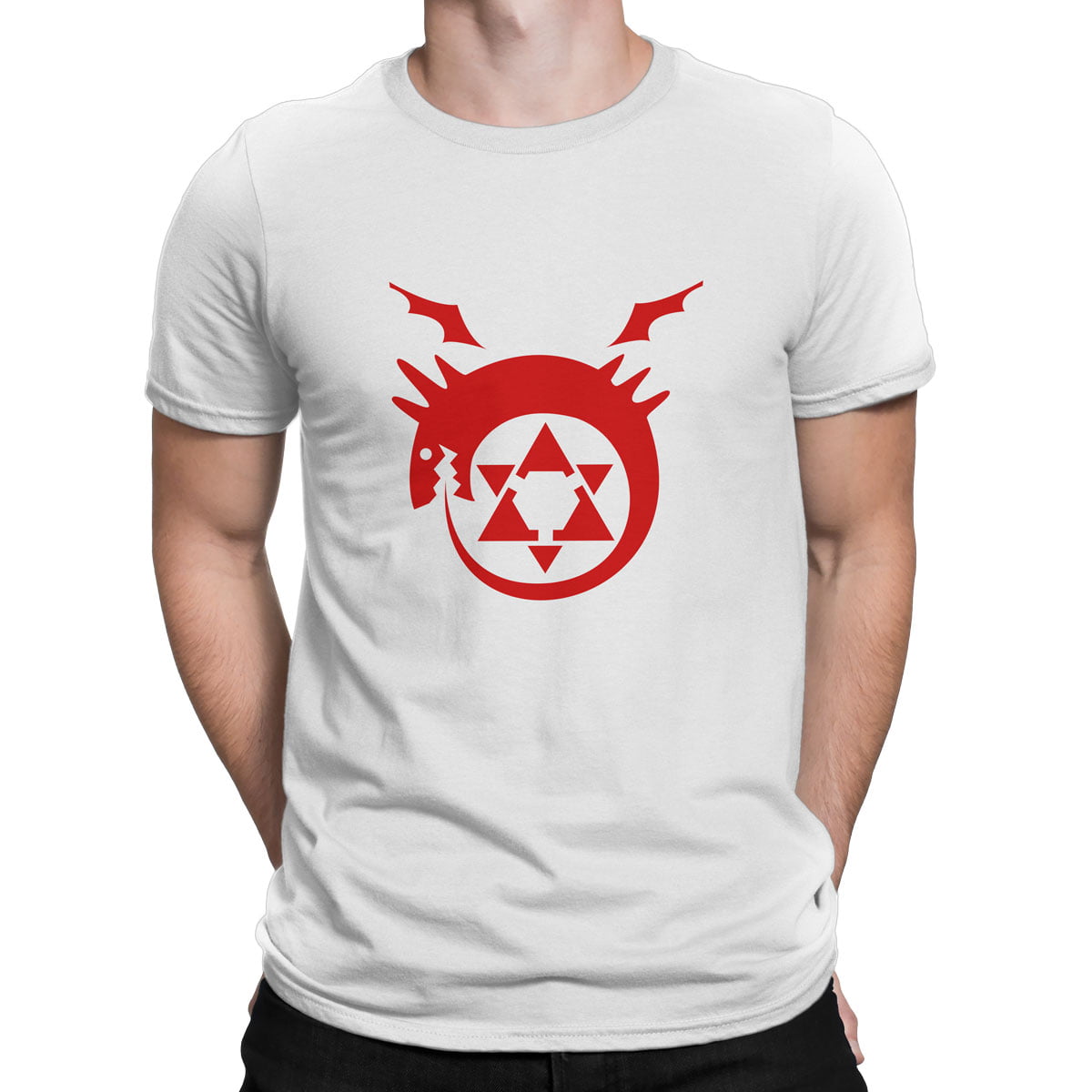 Fma logo tisort erkek b - fullmetal alchemist baskılı erkek t-shirt - figurex