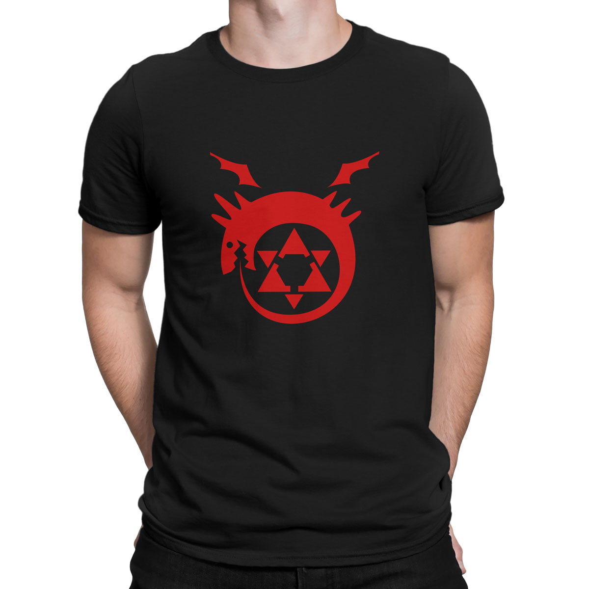 Fma logo tisort erkek s - fullmetal alchemist baskılı erkek t-shirt - figurex