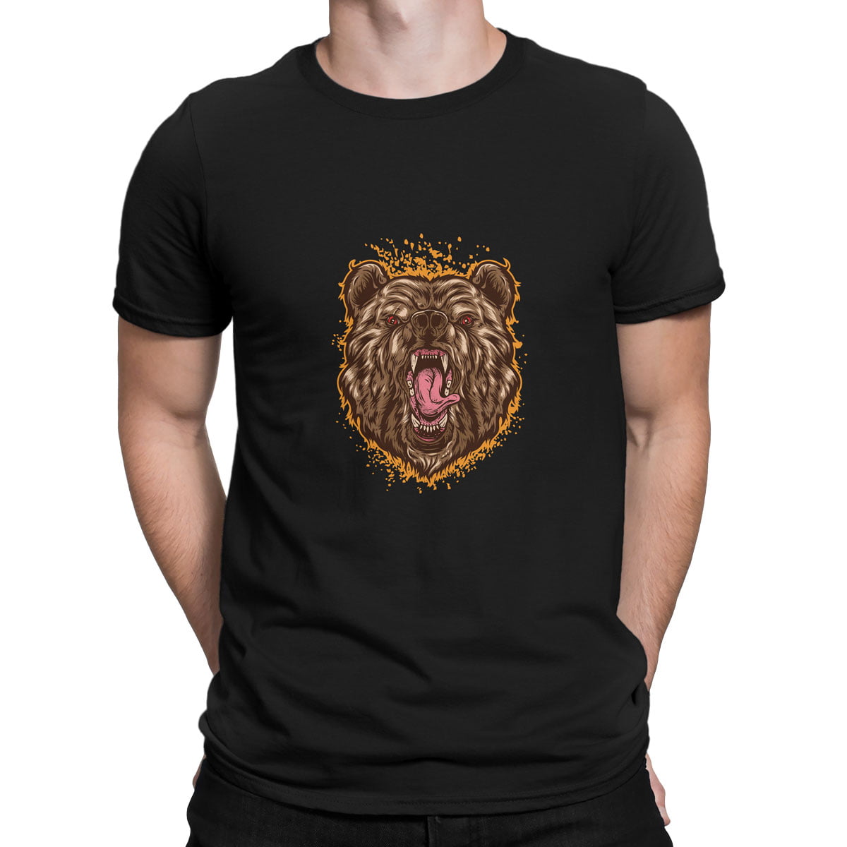 Fx japan culture 8 tshirt s erkek - beast bear (ayı) baskılı erkek t-shirt - figurex