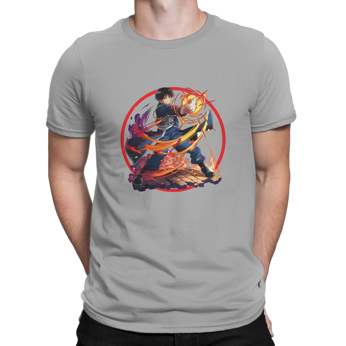 Fullmetal alchemist no6 tisort erkek g - fullmetal alchemist roy mustang baskılı erkek t-shirt - figurex