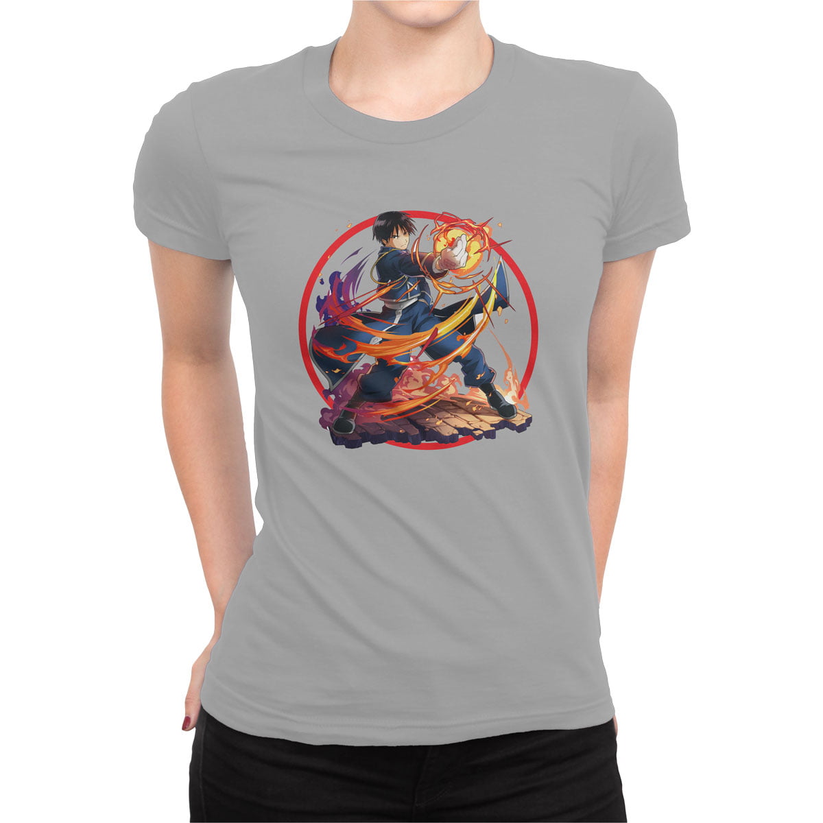 Fullmetal alchemist no6 tisort kadin g - fullmetal alchemist roy mustang kadın t-shirt - figurex