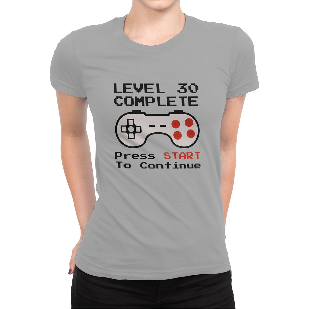 Level 30 completed oyun kadin tisort g - retro oyun konsolu tasarımlı kadın t-shirt - figurex