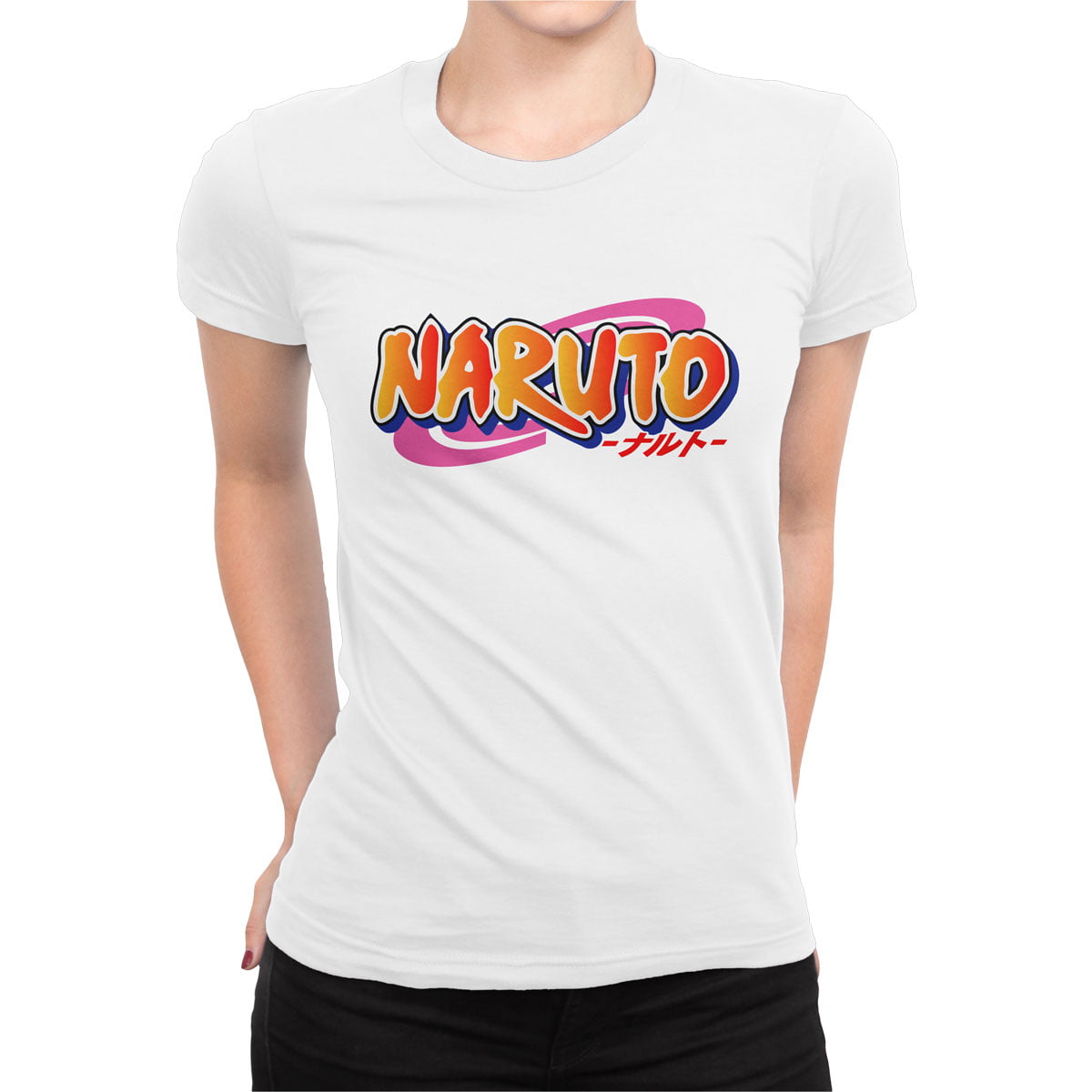 Naruto Uzumaki Logo No3 Tisort Kadin B