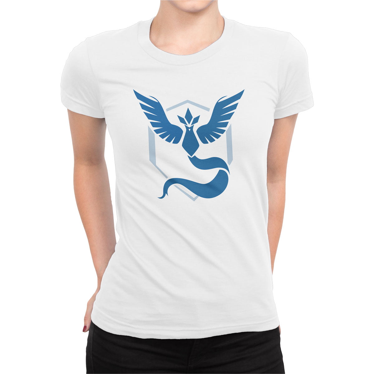 Pokemon go mavi takim mystic tisort kadin b - pokemon go team mystic kadın t-shirt - figurex