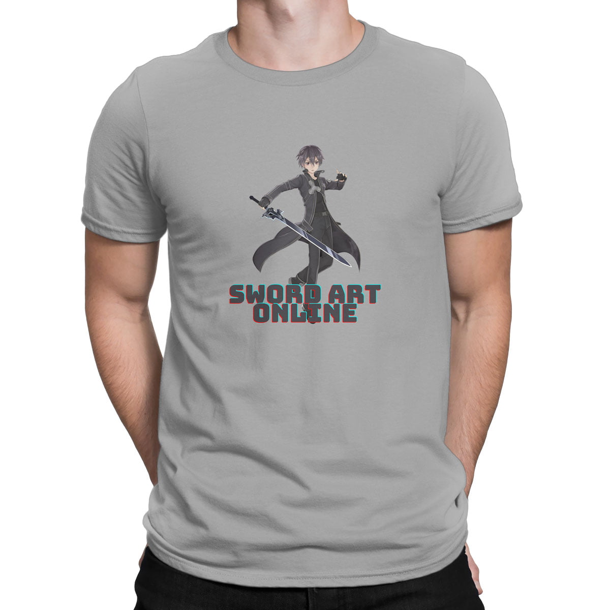 Sword art online kirito erkek tisort g - sword art online - kirito baskılı erkek t-shirt - figurex