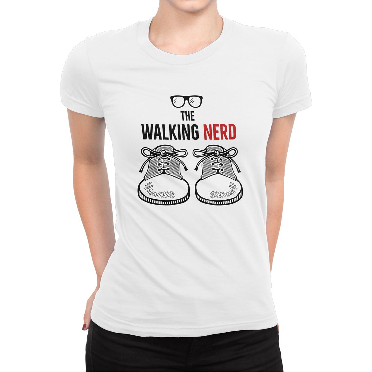 The walking nerd kadin tisort b - the walking nerd kadın t-shirt - figurex
