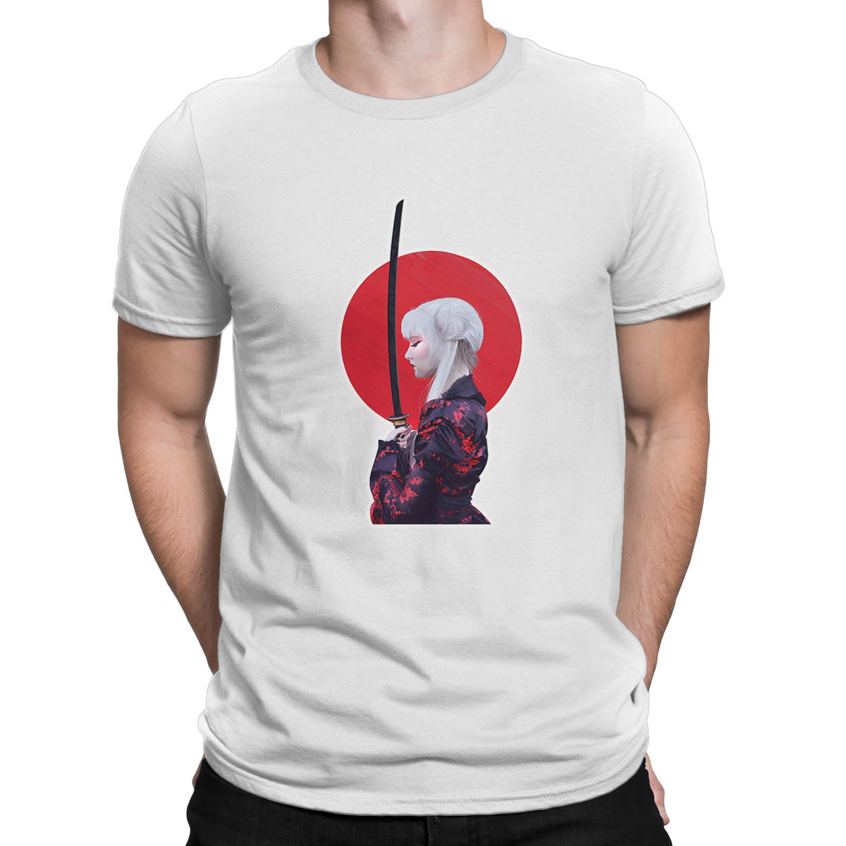 Anime girl samurai tshirt erkek b - anime no81 samuray kız tasarımlı t-shirt - figurex