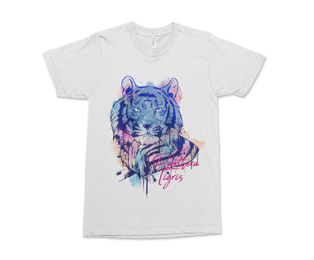 Colorful animal design1 tshirt b b 1 - fx colourful nature tiger t-shirt kadın beyaz - figurex