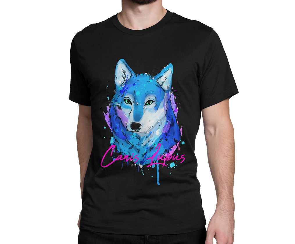 Colorful animal design1 tshirt s b erkek - fx colourful nature wolf t-shirt erkek siyah - figurex