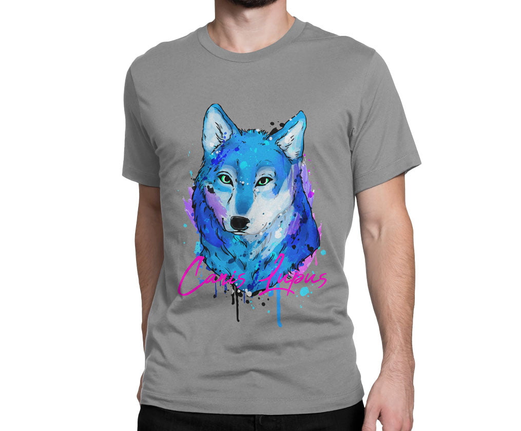 Colorful animal design2 tshirt g b erkek - fx colourful nature wolf t-shirt erkek gri - figurex