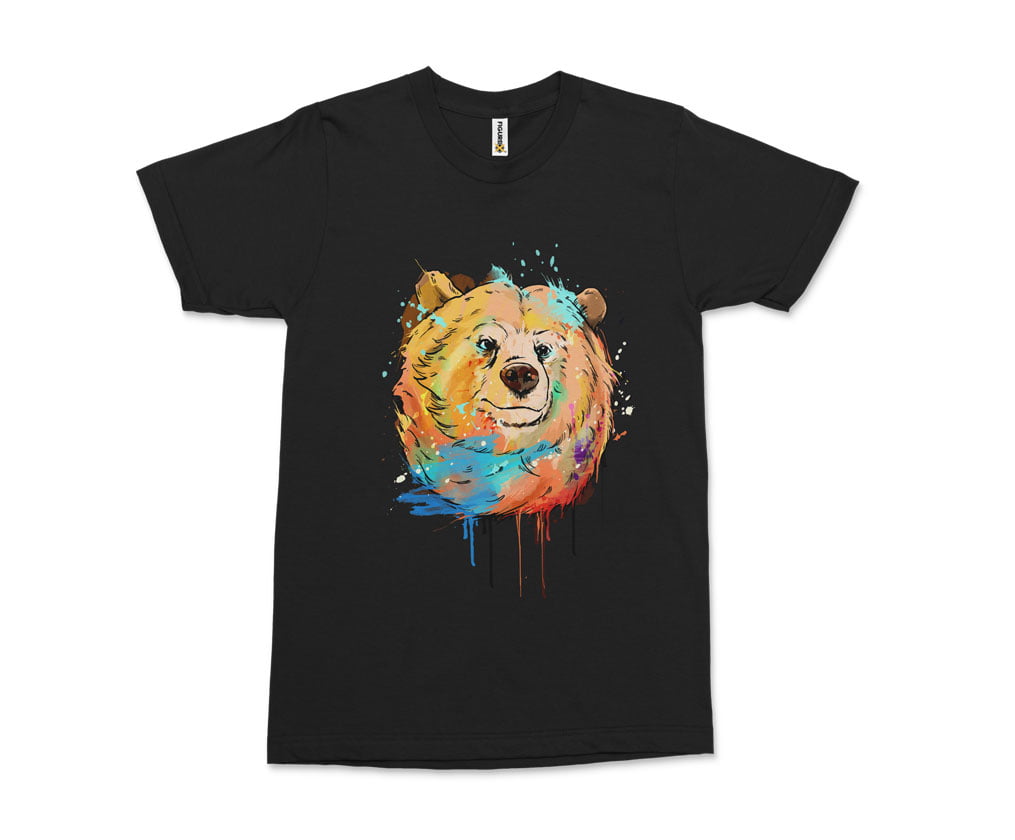 Colorful animal design3 tshirt s b - fx colourful nature bear t-shirt erkek siyah - figurex
