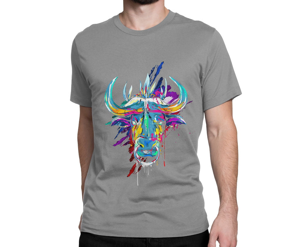 Colorful animal design7 tshirt g b erkek - fx colourful nature bull t-shirt erkek - figurex