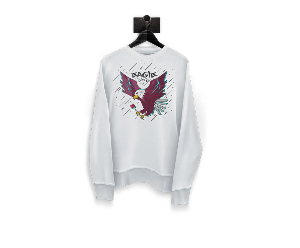 Colorful animal design flat2 eagle sweat b b - fx eagle sweatshirt unisex - natural serisi - figurex