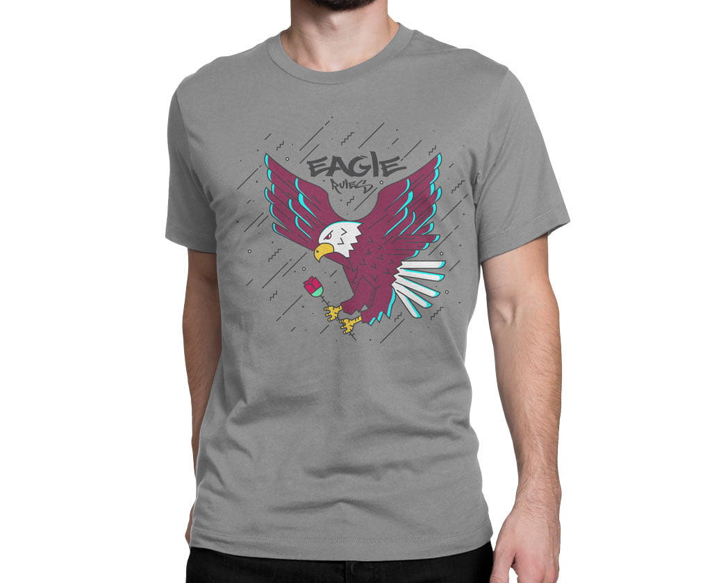 Colorful animal design flat2 eagle tshirt g b erkek - colorful özel seri kartal baskılı t-shirt - figurex