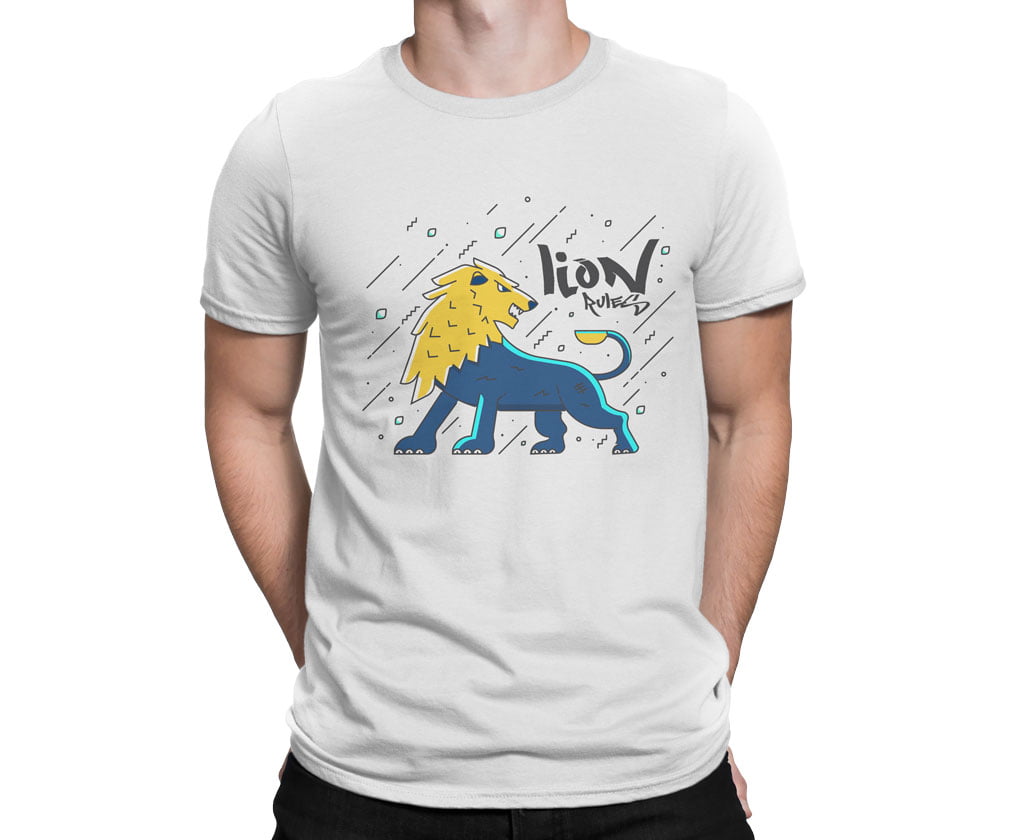 Colorful animal design flat4 lion tshirt b b erkek - colorful özel seri aslan baskılı t-shirt - figurex