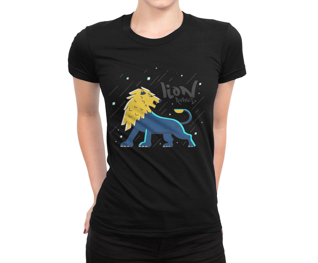 Colorful animal design flat4 lion tshirt s b kadin - colorful özel seri aslan baskılı kadın t-shirt - figurex