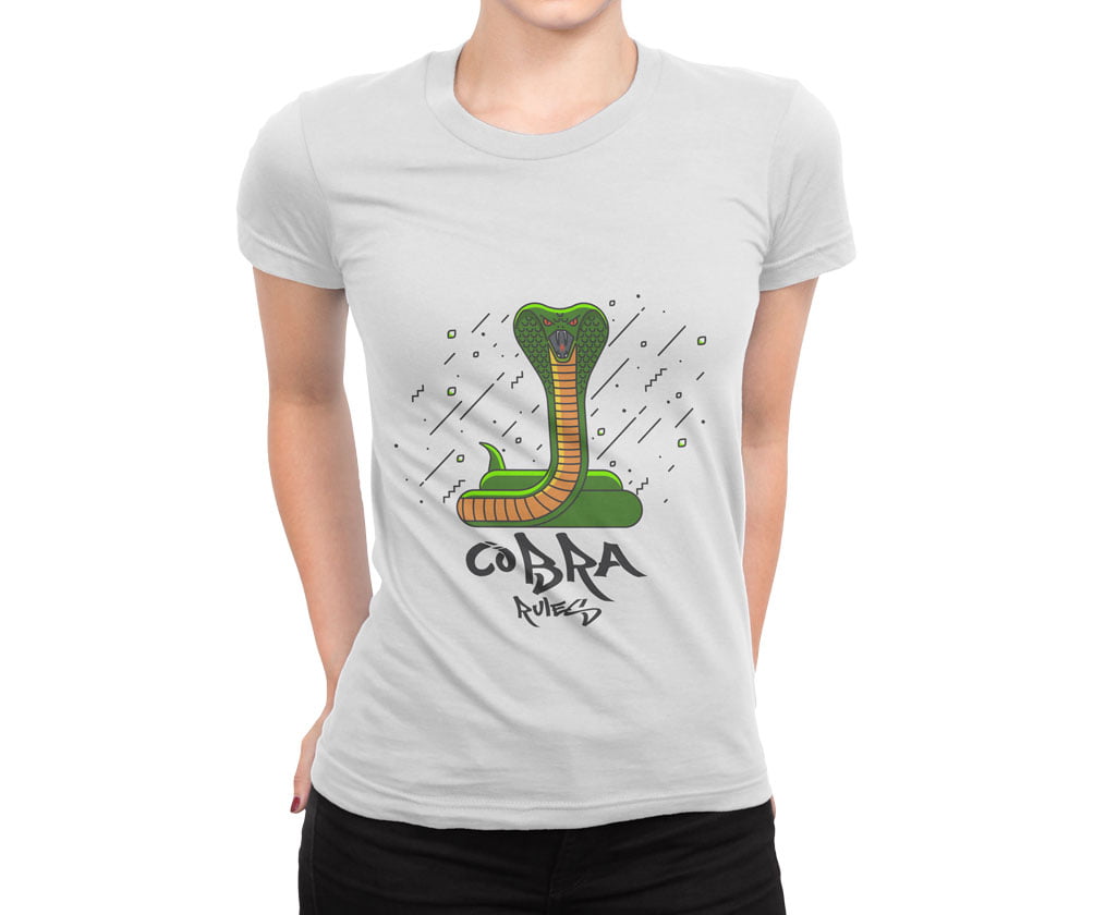 Colorful animal design flat1 tshirt b b kadin - colorful özel seri kobra baskılı t-shirt - figurex