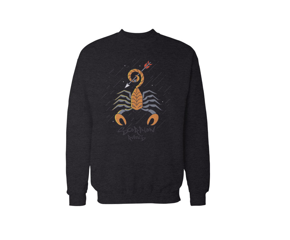 Colorful animal design flat5 scorpion sweatshirt s b - fx scorpion sweatshirt unisex - natural serisi - figurex