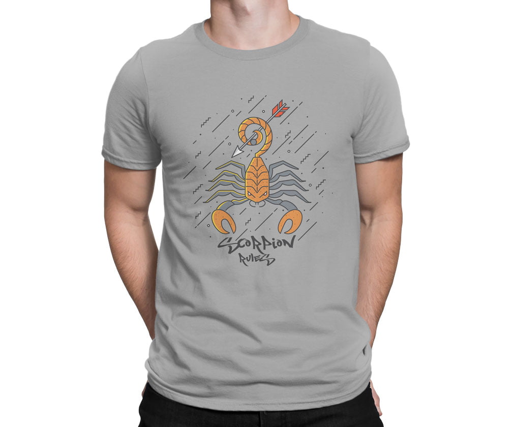 Colorful animal design flat5 scorpion tshirt g b erkek - colorful özel seri akrep baskılı t-shirt - figurex