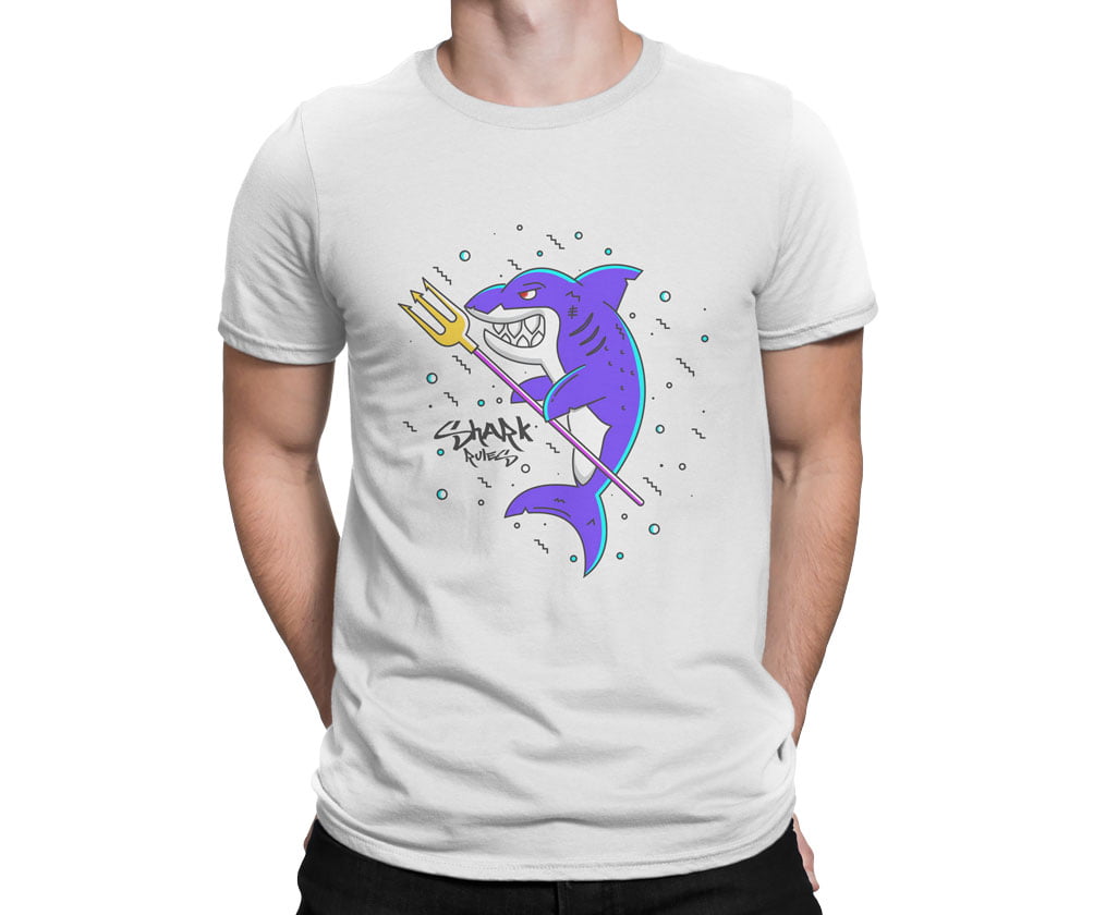 Colorful animal design flat6 shark tshirt b b erkek - colorful özel seri shark baskılı t-shirt - figurex