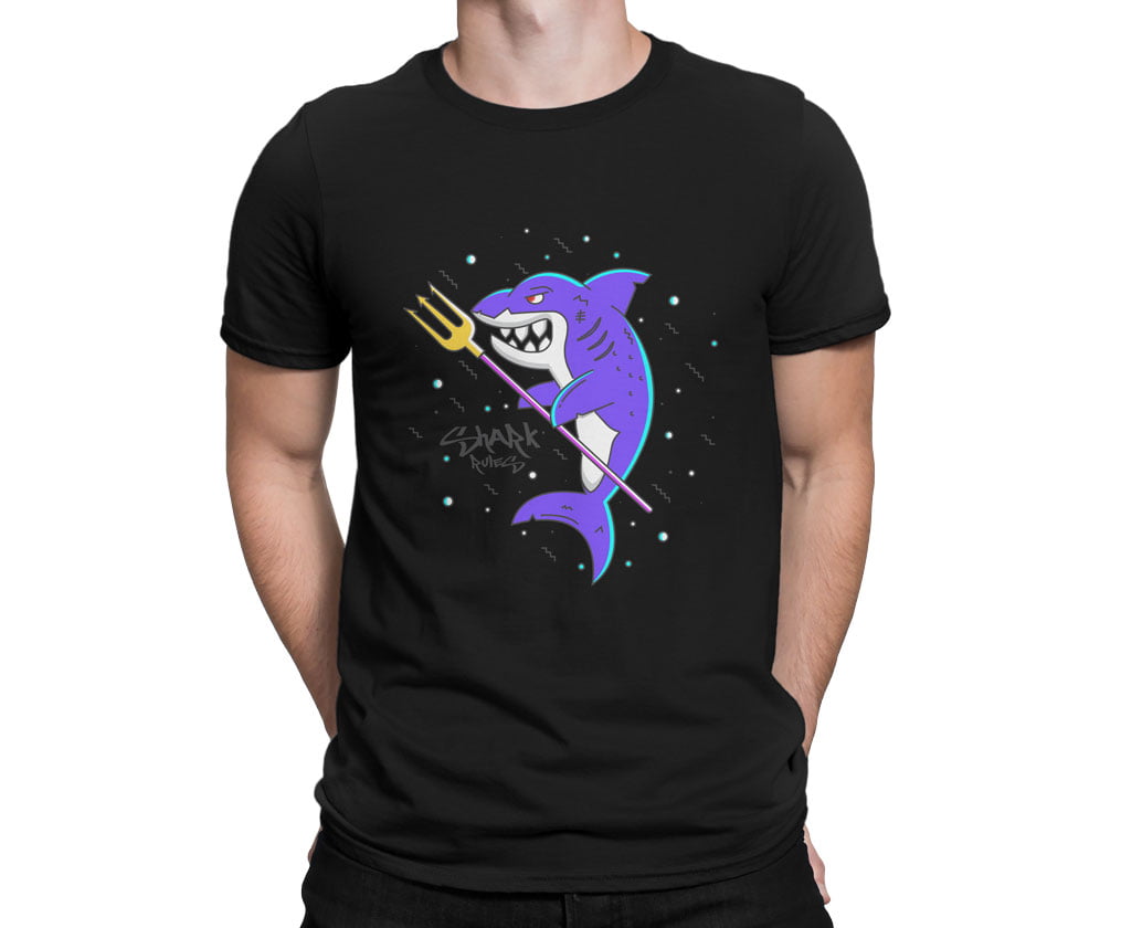 Colorful animal design flat6 shark tshirt s b erkek - colorful özel seri shark baskılı t-shirt - figurex