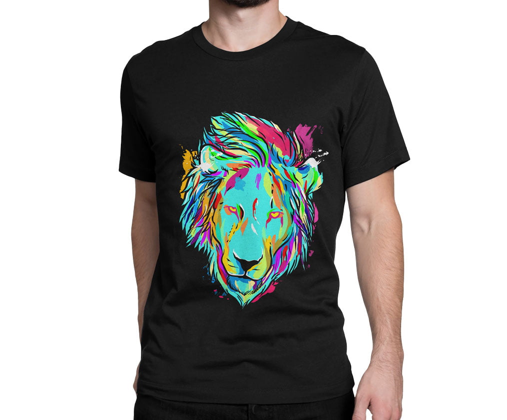Colorful animal design lion tshirt s b erkek - fx colourful nature lion t-shirt erkek - figurex
