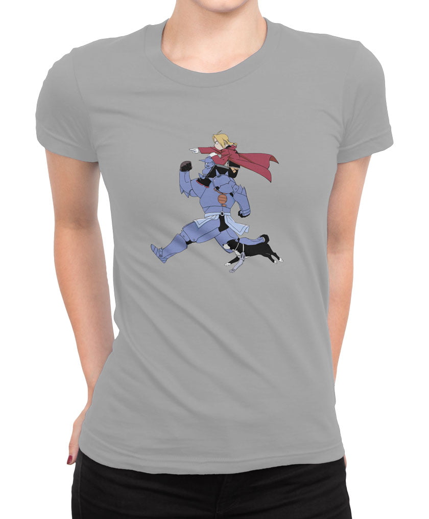 Fma1 tshirt g kadin - fullmetal alchemist eric ve alphonse baskılı kadın t-shirt - figurex