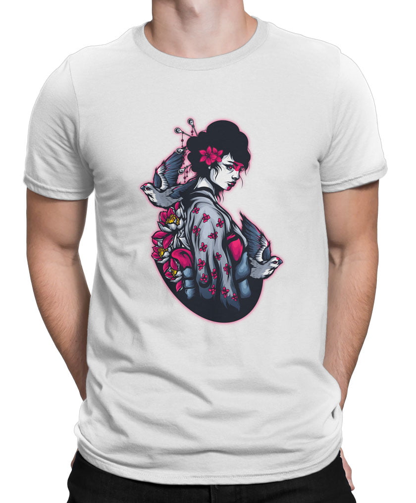 Japan culture 5 tshirt b erkek - geisha özel seri dijital baskılı erkek t-shirt - figurex