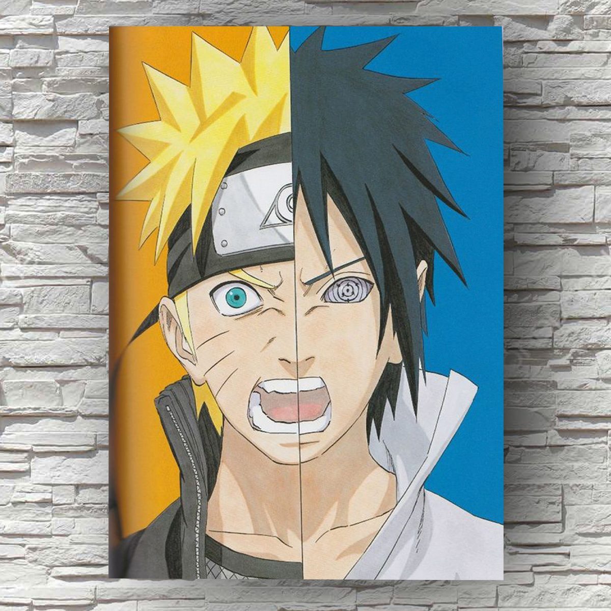 Naruto vs sasuke - naruto - naruto vs sasuke 50x70 el yapımı tuval resim - figurex