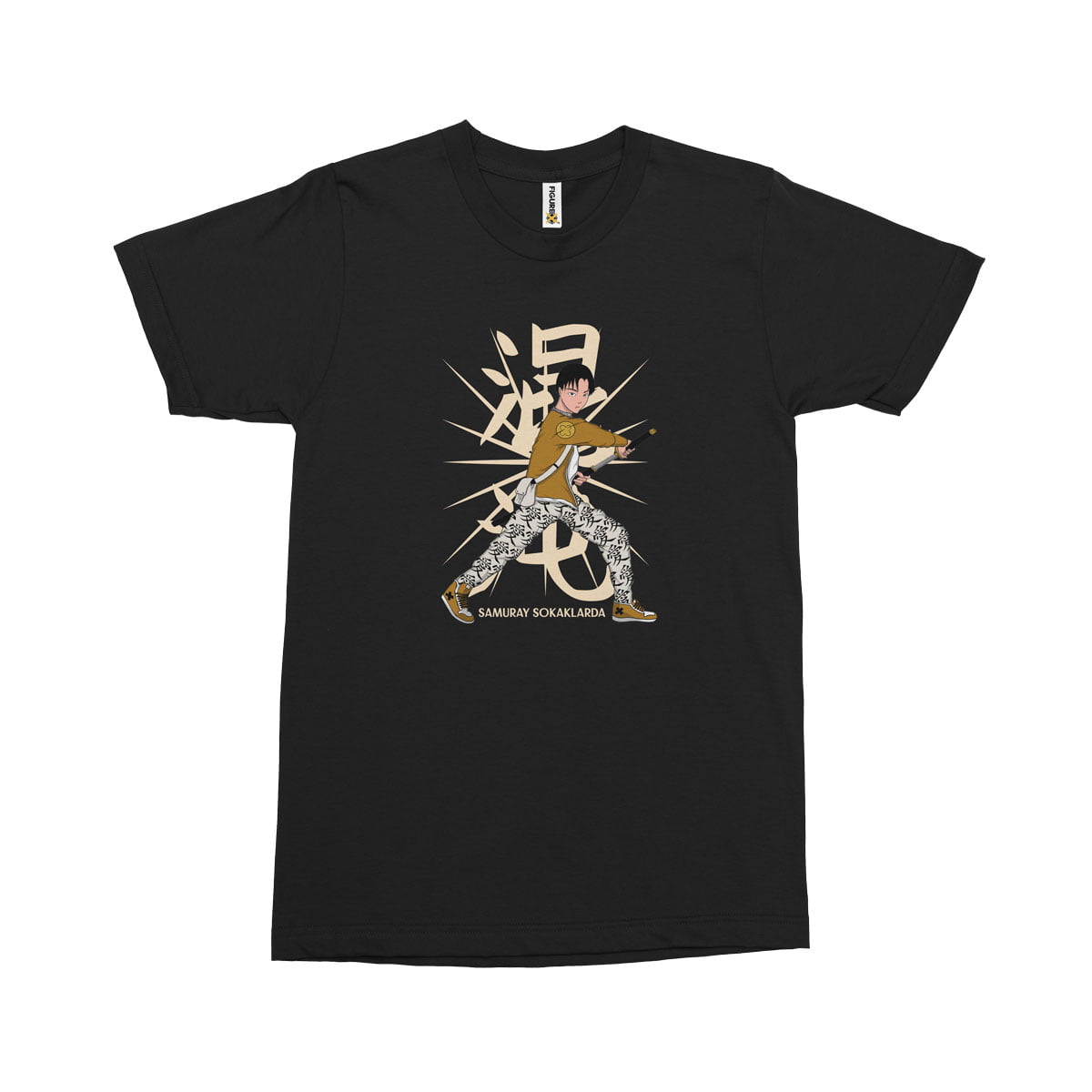 Anime semt cocuklari samuray sokaklarda tisort s - anime sokaklarda n04 - samuray baskılı erkek t-shirt - figurex
