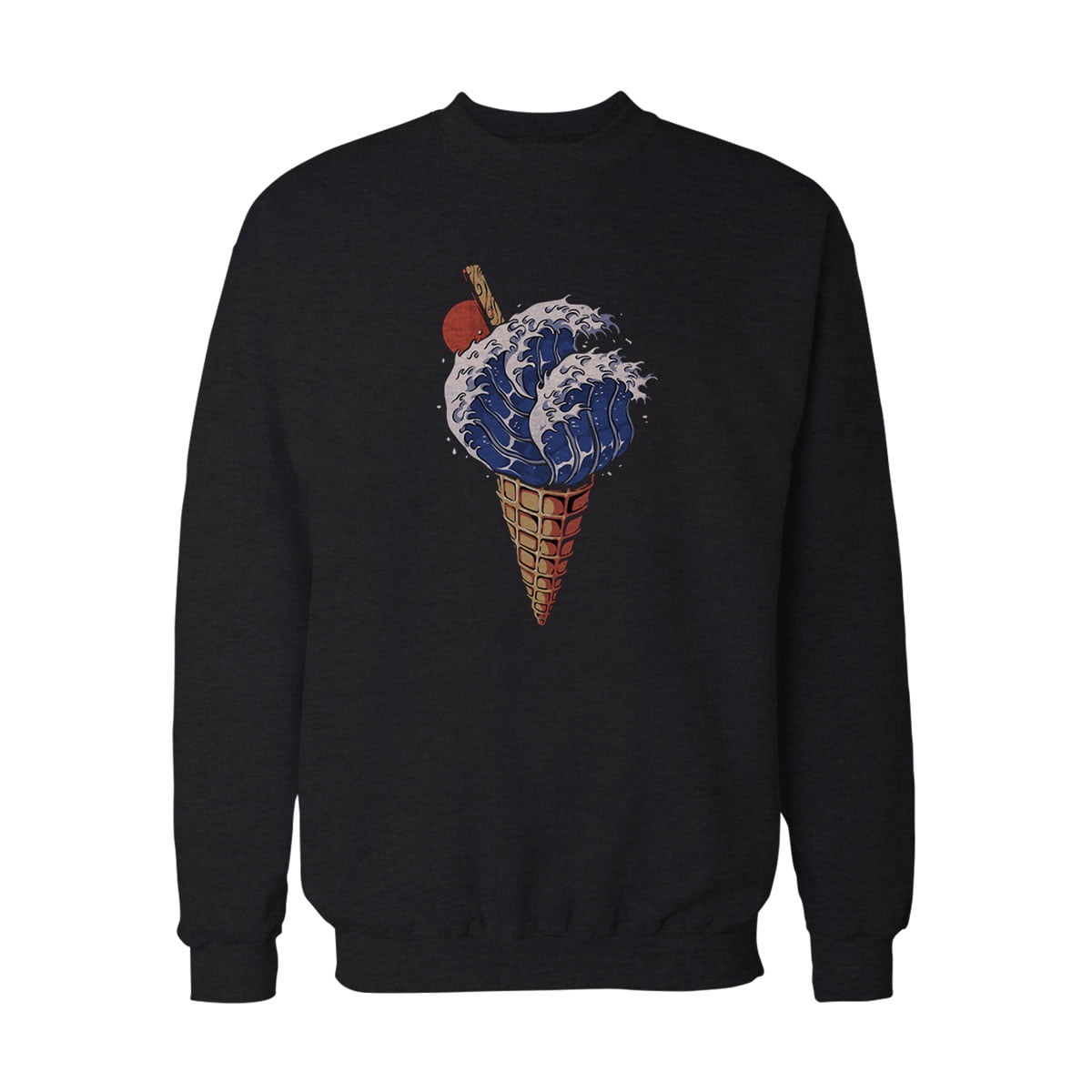 Dondurma ice cream no2 sweatshirt s - japanese i̇ce creams n02 - great wave unisex sweatshirt - figurex