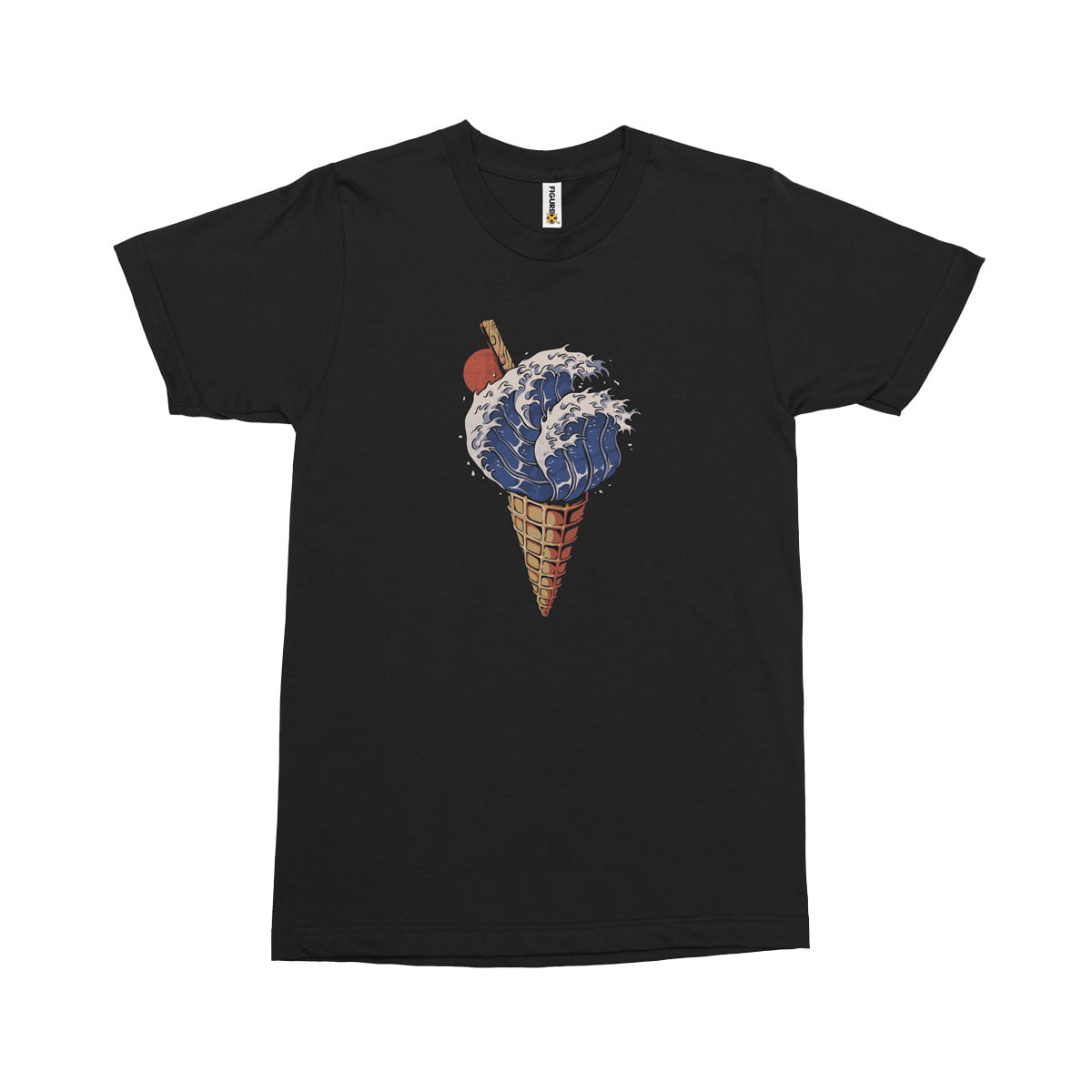 Dondurma ice cream no2 tisort s - japanese i̇ce creams n02 - great wave baskılı erkek t-shirt - figurex