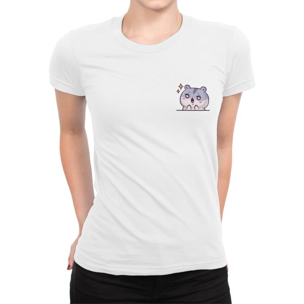 Japanese Tatli  Hamster FXSCA2134C Kadin Tshirt Beyaz Sag Ust