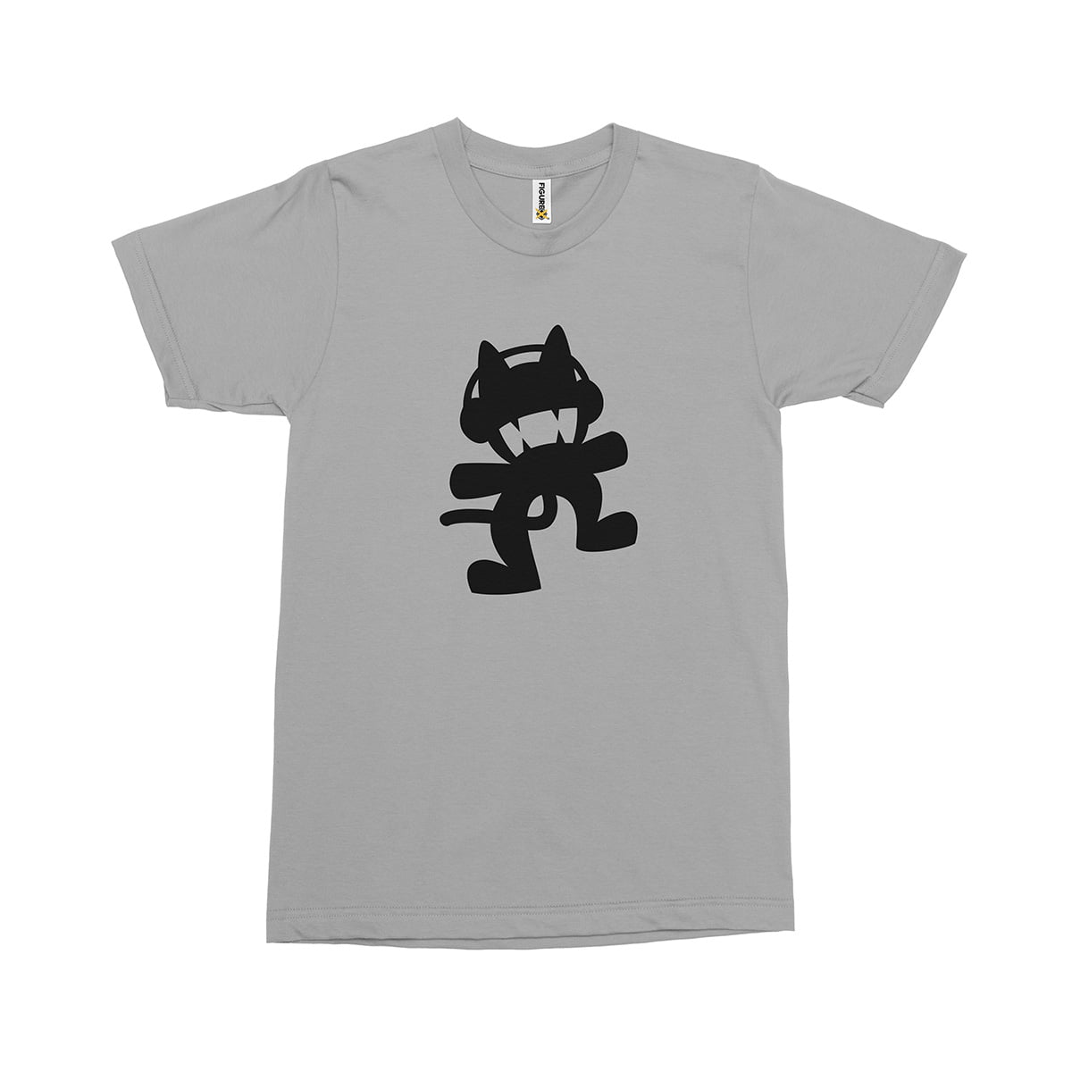 Monster cat fxsca2232c erkek tshirt gri orta - monster cat müzik baskılı erkek t-shirt - figurex