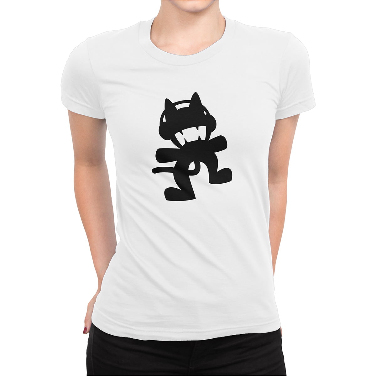 Monster cat fxsca2234c kadin tshirt beyaz orta 1 - monster cat müzik kadın t-shirt - figurex