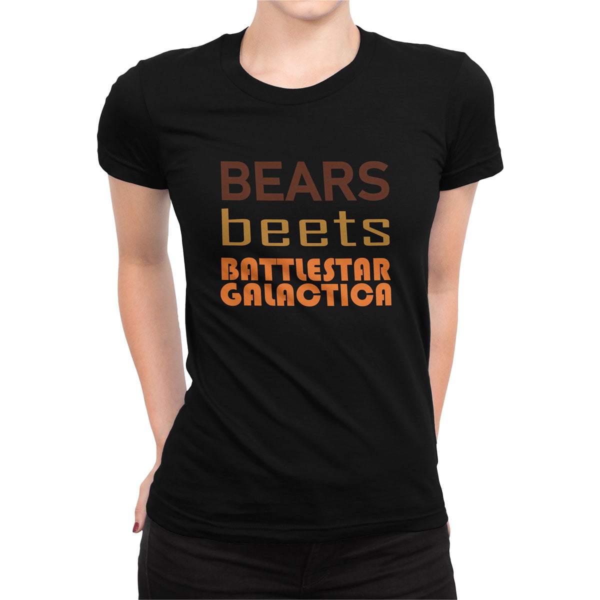 The office bears beets bg kadin tisort s - bears beets battlestar galactica kadın t-shirt - figurex