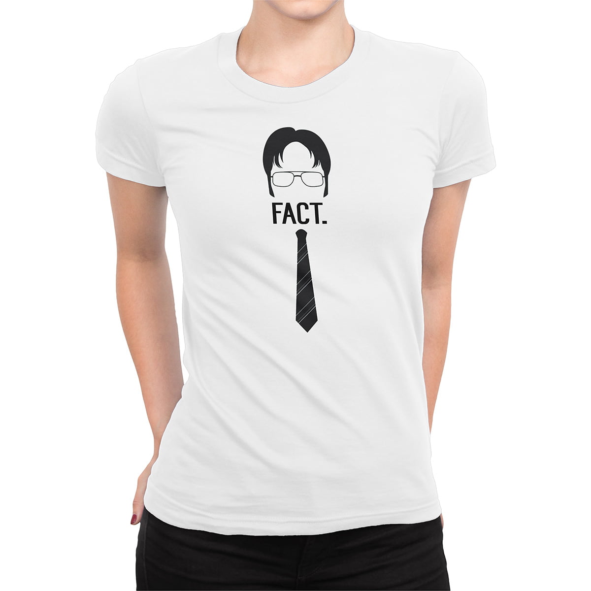 The Office Dwight Fact FXSCA2294C Kadin Tshirt Beyaz - The Office Dwight Fact Kadın T-shirt - Figurex