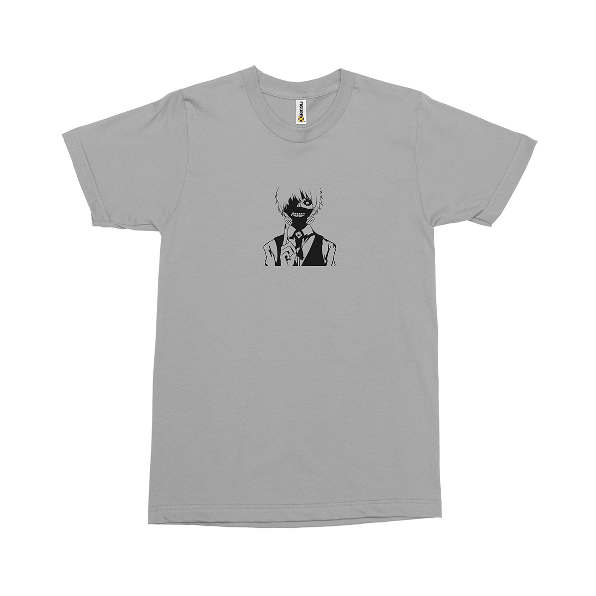 Tokyo Ghoul Kaneki Ken FXSCA2332C Erkek Tshirt Gri Orta Kucuk - Tokyo Ghoul Kaneki Ken No2 Baskılı Erkek T-shirt - Figurex